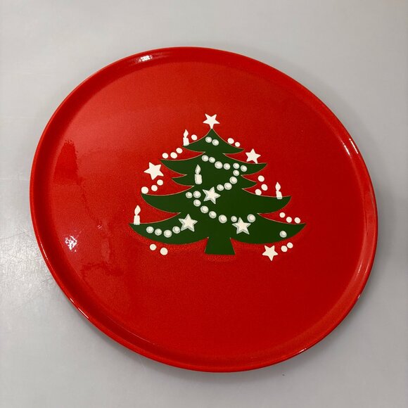 Waechtersbach Christmas Tree Red Platter Chop Plate 12" Earthenware - Picture 2 of 3